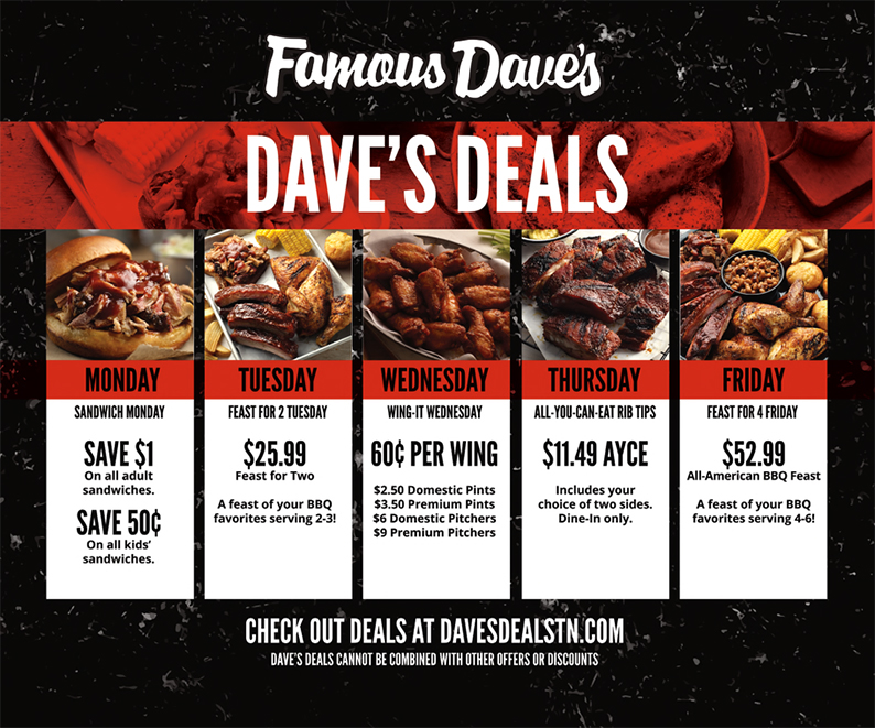 famous dave's happy hour